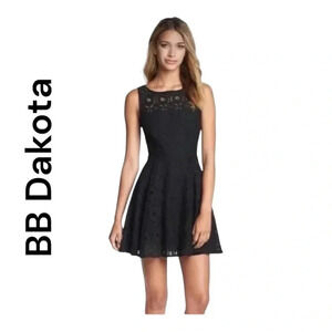 BB Dakota Black‎ Lace Dress Fit and Flare Mini Sleeveless Cocktail Party